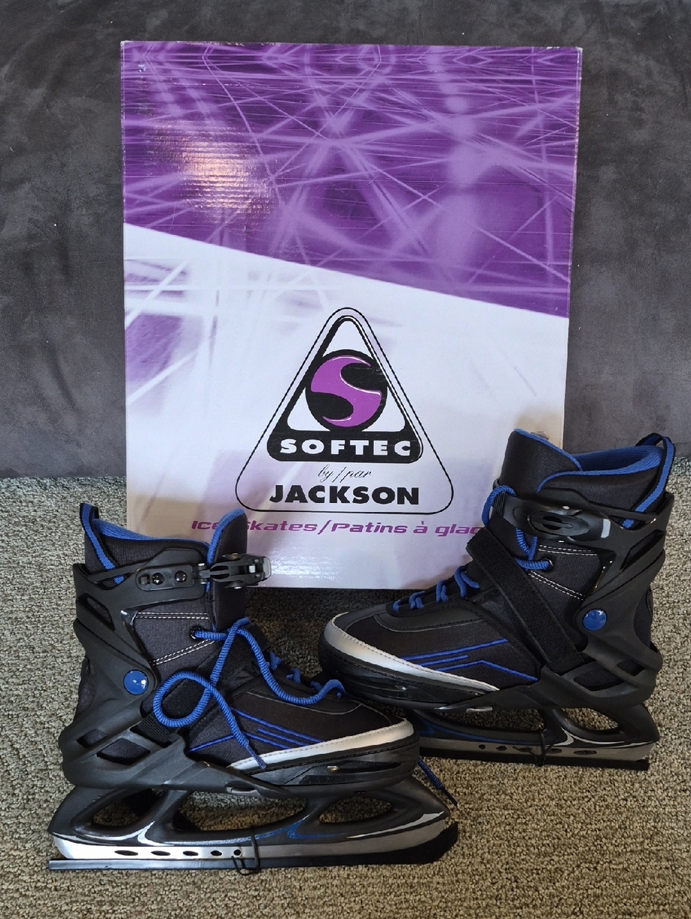 Women's Black and Blue Recreational Ice Skates